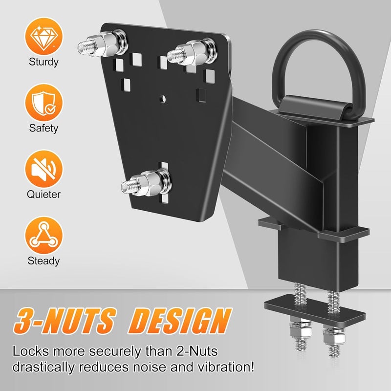 Lusheer Stake Pocket Spare Tire Carrier,Trailer Spare Tire Mount,Fits Most 4 & 5 & 6 & 8 Lugs Wheels on 4",4.25", 4.5'', 4.75'', 5", 5.32",5.5",6.5" or 6.7" Bolt Patterns,Heavy Duty Powder Coat - Image 5